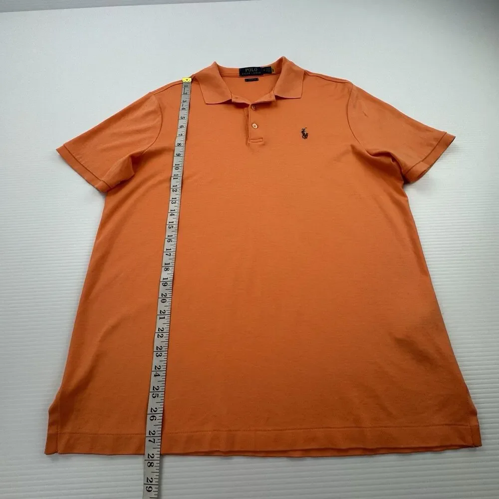 Polo Ralph Lauren Classic Fit Polo Shirt Mens M Orange Pony Logo Cotton Golf